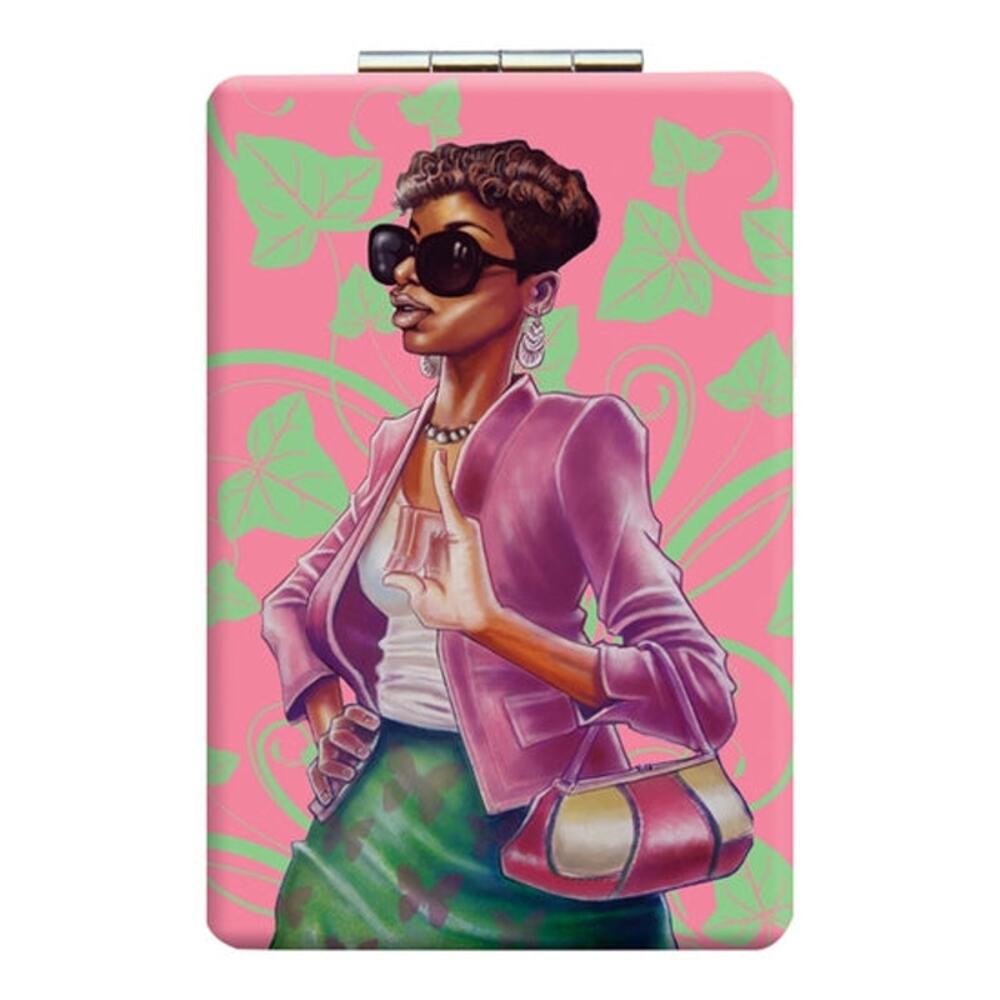 Statement Compact Mirror | Pink & Green